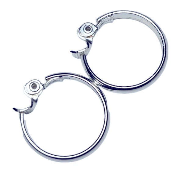 Monet Silver Tone Hoop Earrings - Picture 2 of 7